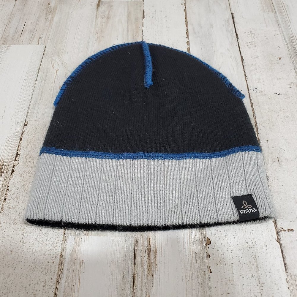 5/$25 Prana Kids Beanie Cap Black Blue Gray Breath Reversible Q8